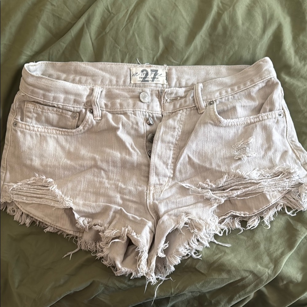 Free People Loving Good vibrations  Distressed Denim Shorts